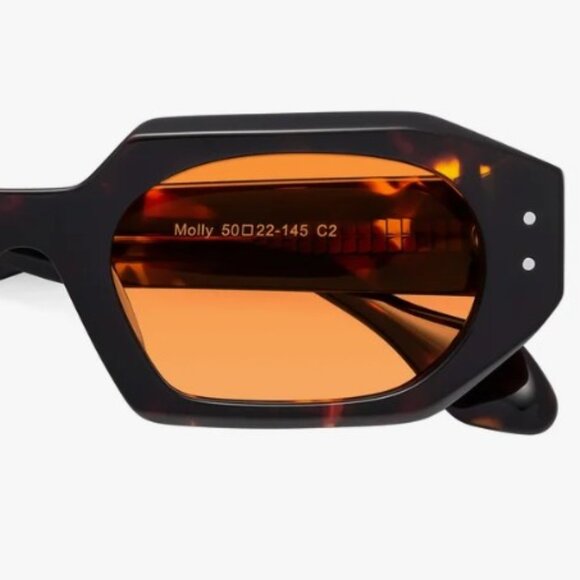 "MOLLY" TORTOISE GEOMETRIC SUNGLASSES - Picture 12 of 14